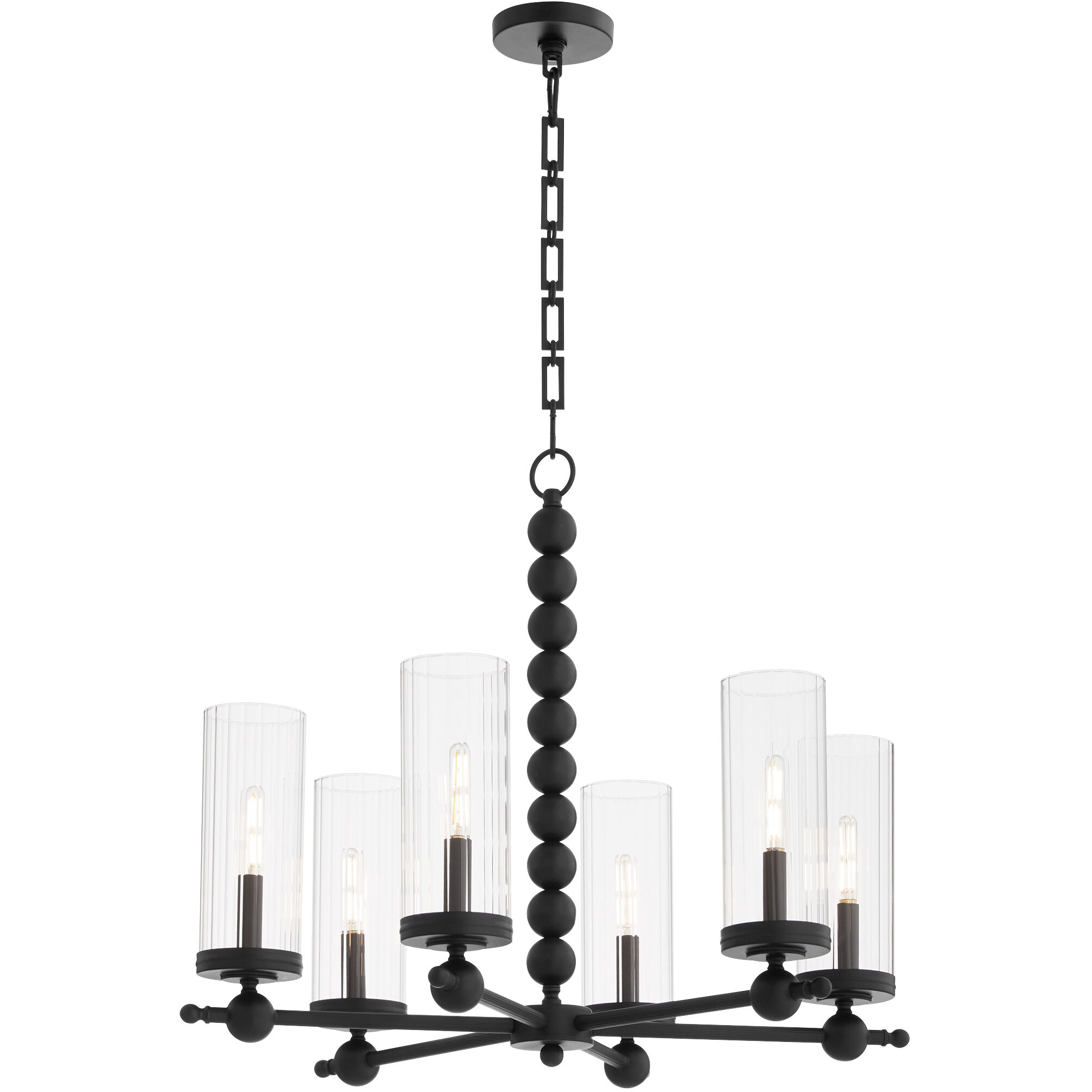 Lee Boulevard 6 Light 29 inch Matte Black Chandelier Ceiling Light