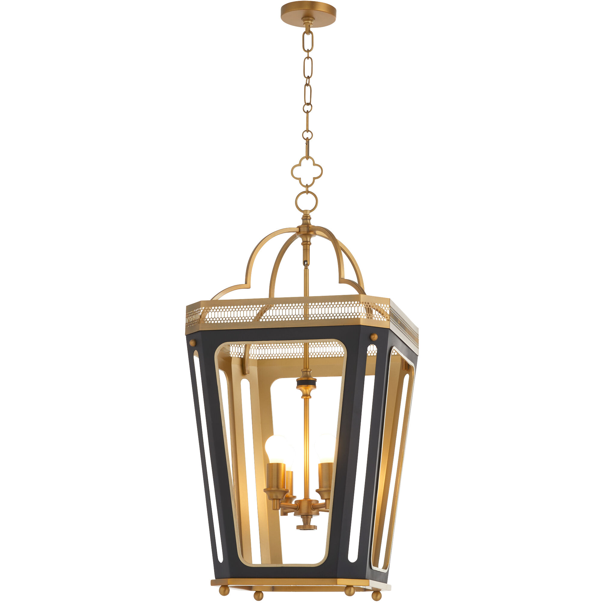 Loire 4 Light 16.5 inch Matte Black and Brushed Brass Pendant Ceiling Light