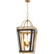 Loire 4 Light 16.5 inch Matte Black and Brushed Brass Pendant Ceiling Light