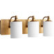 Celeste 3 Light 24.5 inch Aged Brass Vanity Light Wall Light, Satin Opal