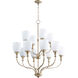 Richmond 12 Light 34 inch Aged Silver Leaf Chandelier Ceiling Light