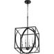 Fort Worth 4 Light 16 inch Noir Pendant Ceiling Light