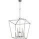 Gabriel 9 Light 24 inch Classic Nickel Foyer Pendant Ceiling Light, Quorum Home