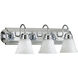 Fort Worth 3 Light 24 inch Chrome Vanity Light Wall Light in Faux Alabaster