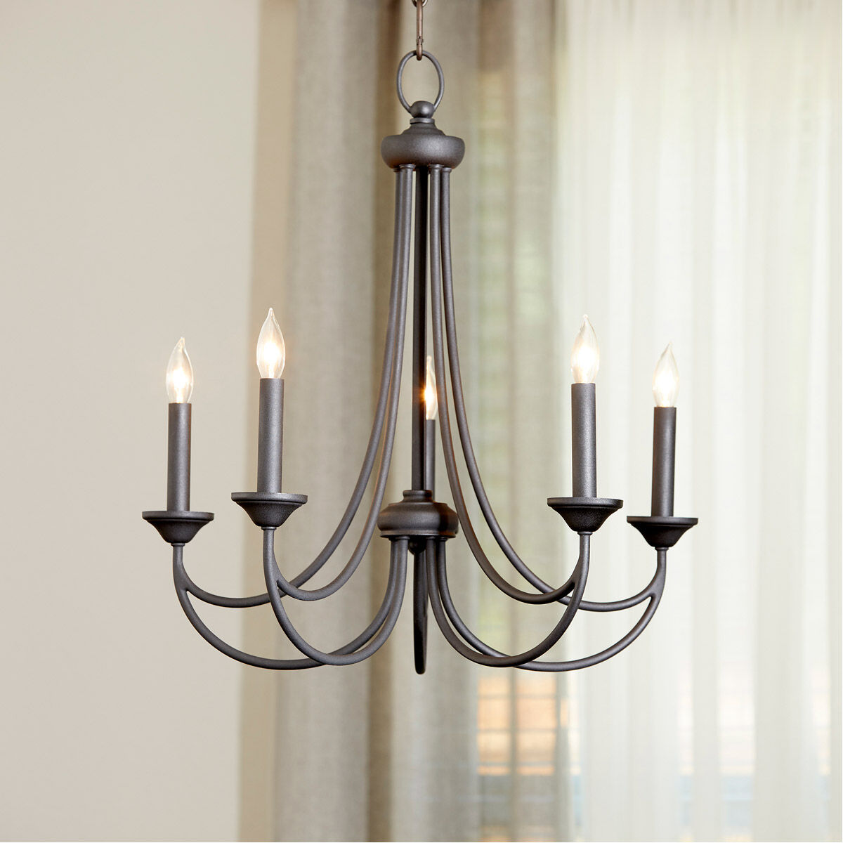 Quorum 6250-5-69 Brooks 5 Light 22 inch Noir Chandelier Quorum 6250-5-69 Brooks 5 Light 22 inch Noir Chandelier
