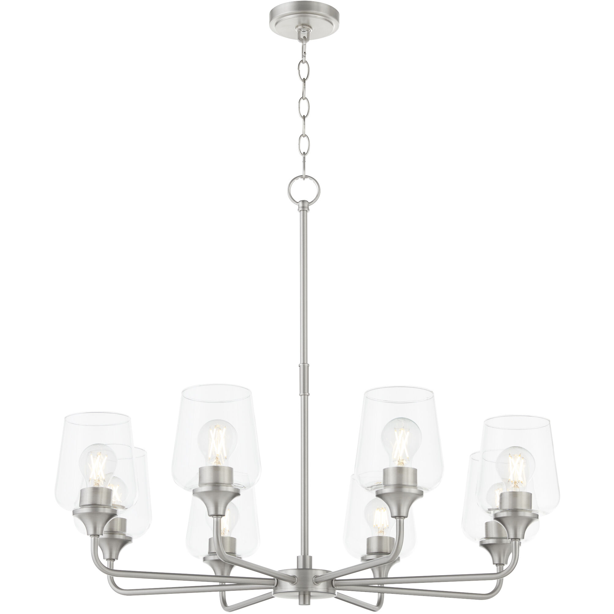 Raymond 8 Light 32 inch Satin Nickel Chandelier Ceiling Light