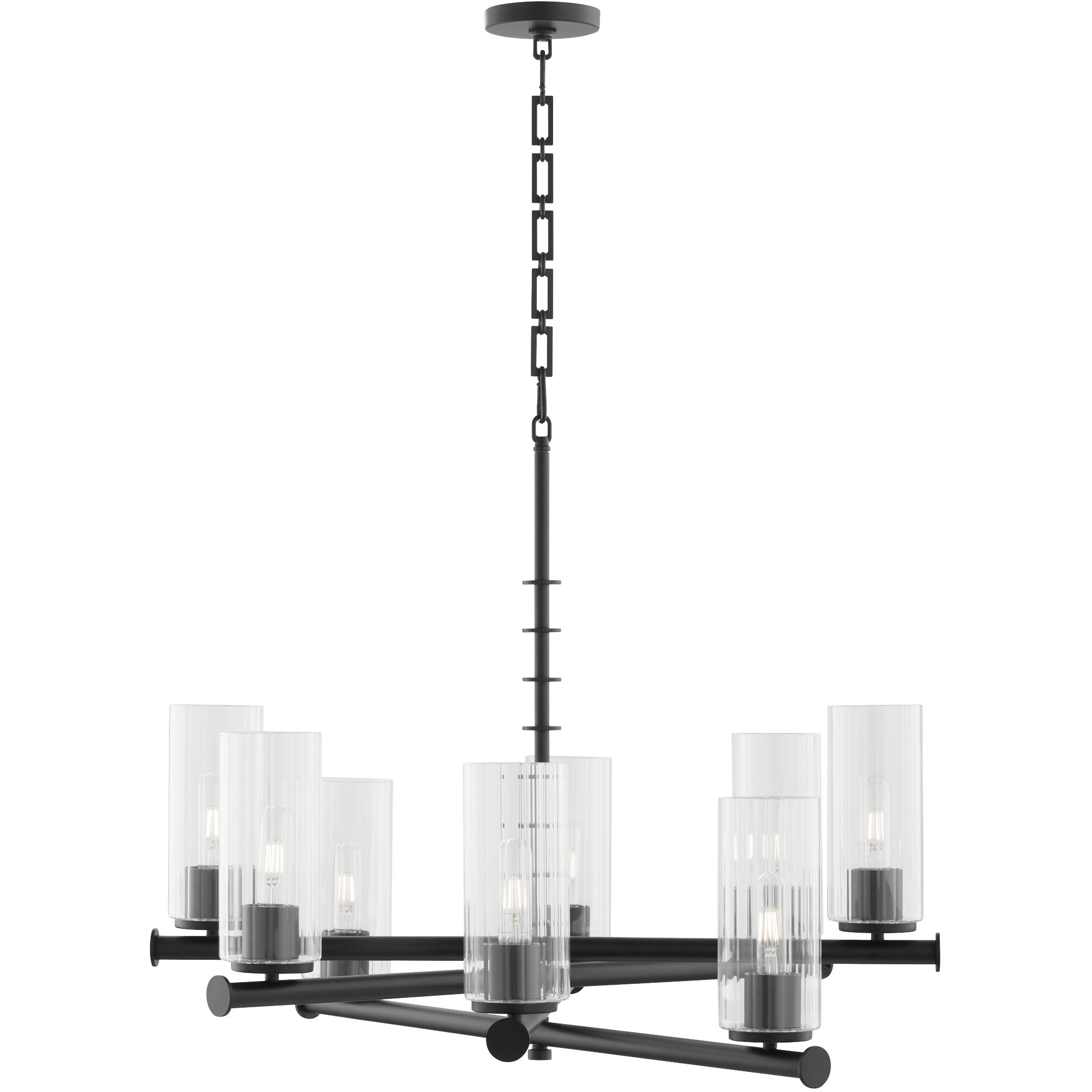 Mercier 8 Light 32 inch Matte Black Chandelier Ceiling Light