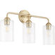 Charlotte 3 Light 23.5 inch Aged Brass Vanity Light Wall Light