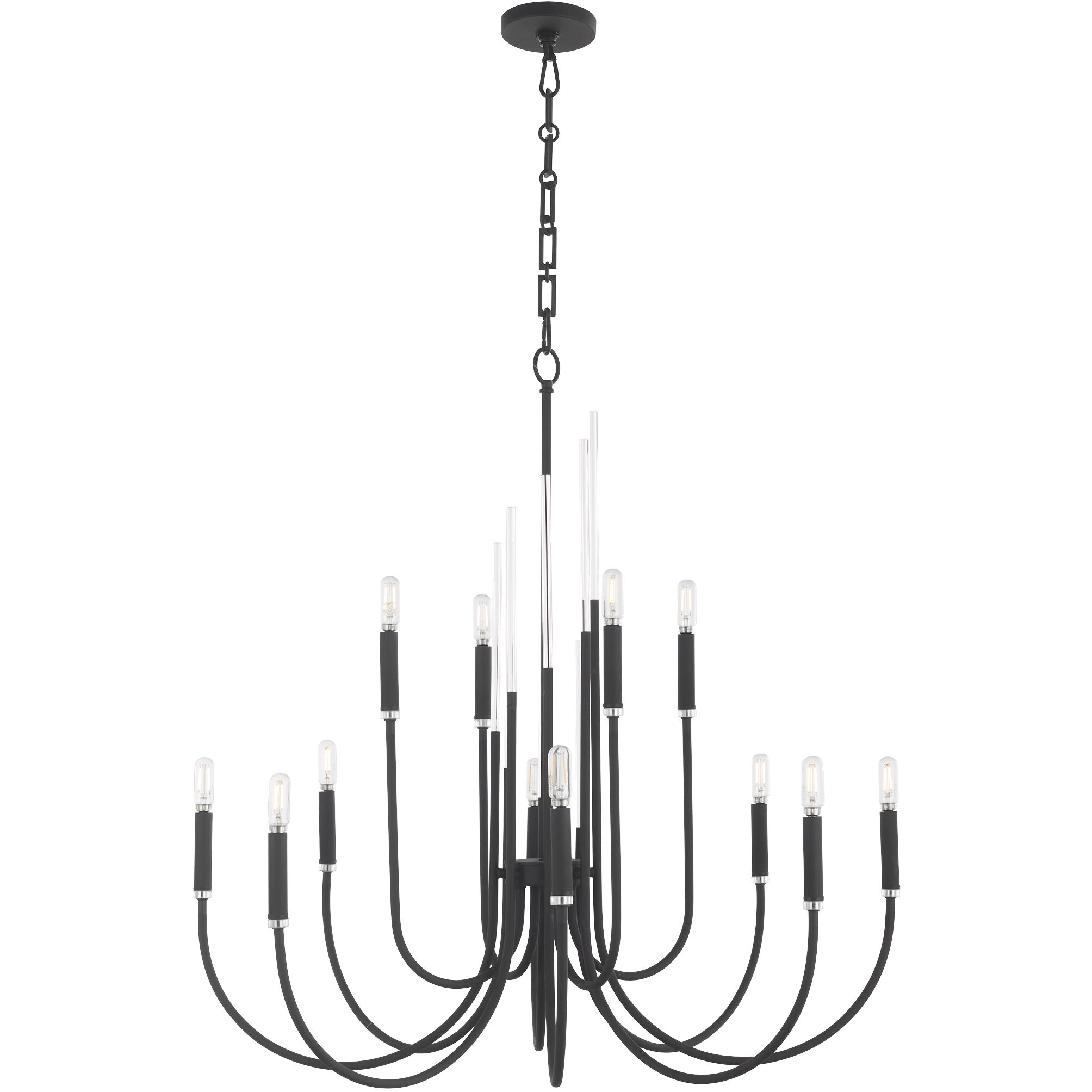 Summit 12 Light 34 inch Textured Black Chandelier Ceiling Light