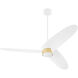 Brisa 60 inch Studio White and Aged Brass with Studio White/Matte Black Blades Patio Fan