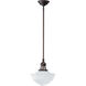 Schoolhouse 1 Light 12 inch Oiled Bronze Pendant Ceiling Light in Opal
