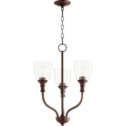 Richmond 3 Light 18 inch Oiled Bronze Mini Chandelier Ceiling Light in Clear Seeded