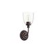 Rossington 1 Light 5 inch Aged Brass Wall Sconce Wall Light in Clear Seeded