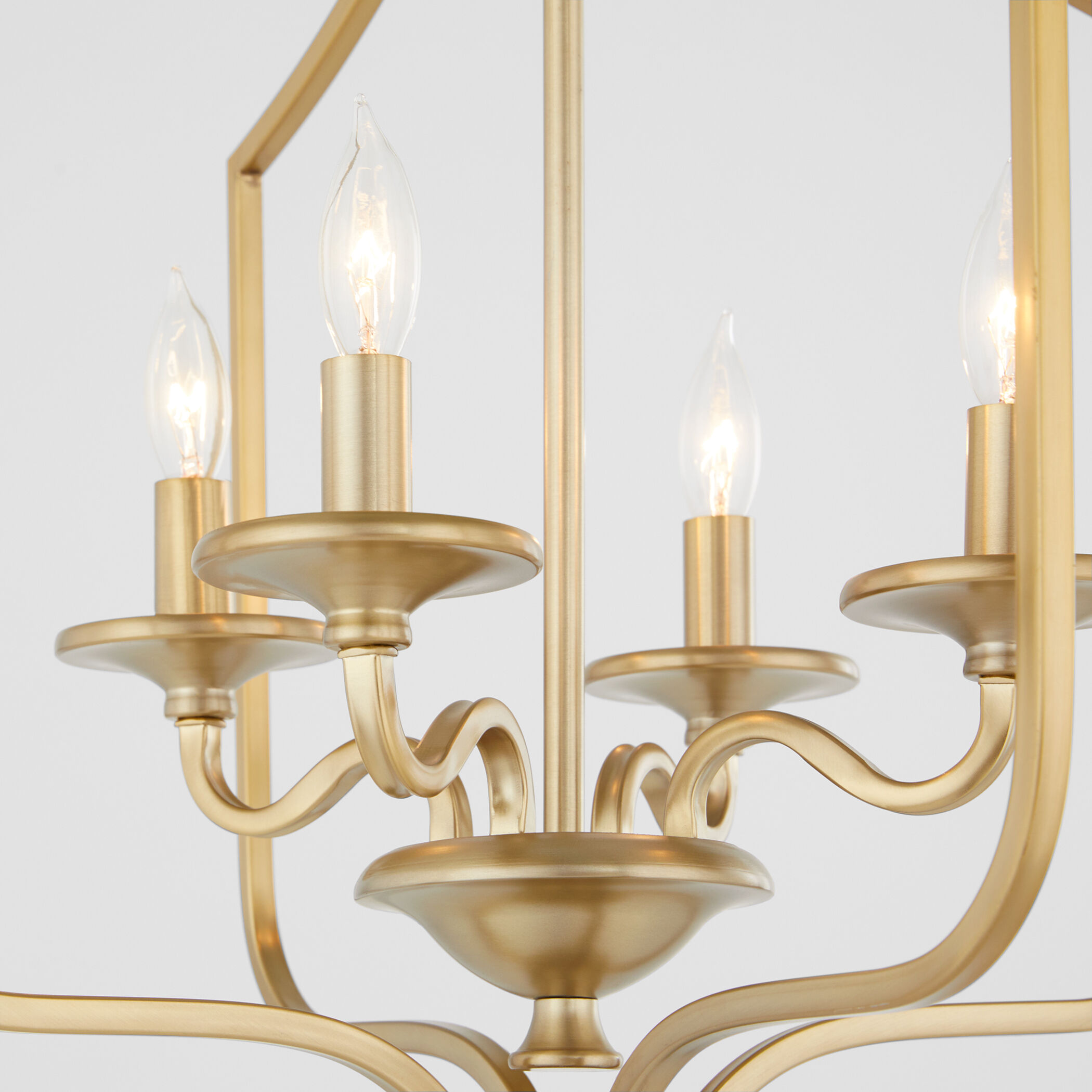 Quorum Maryse Four Light Entry in Aged Brass