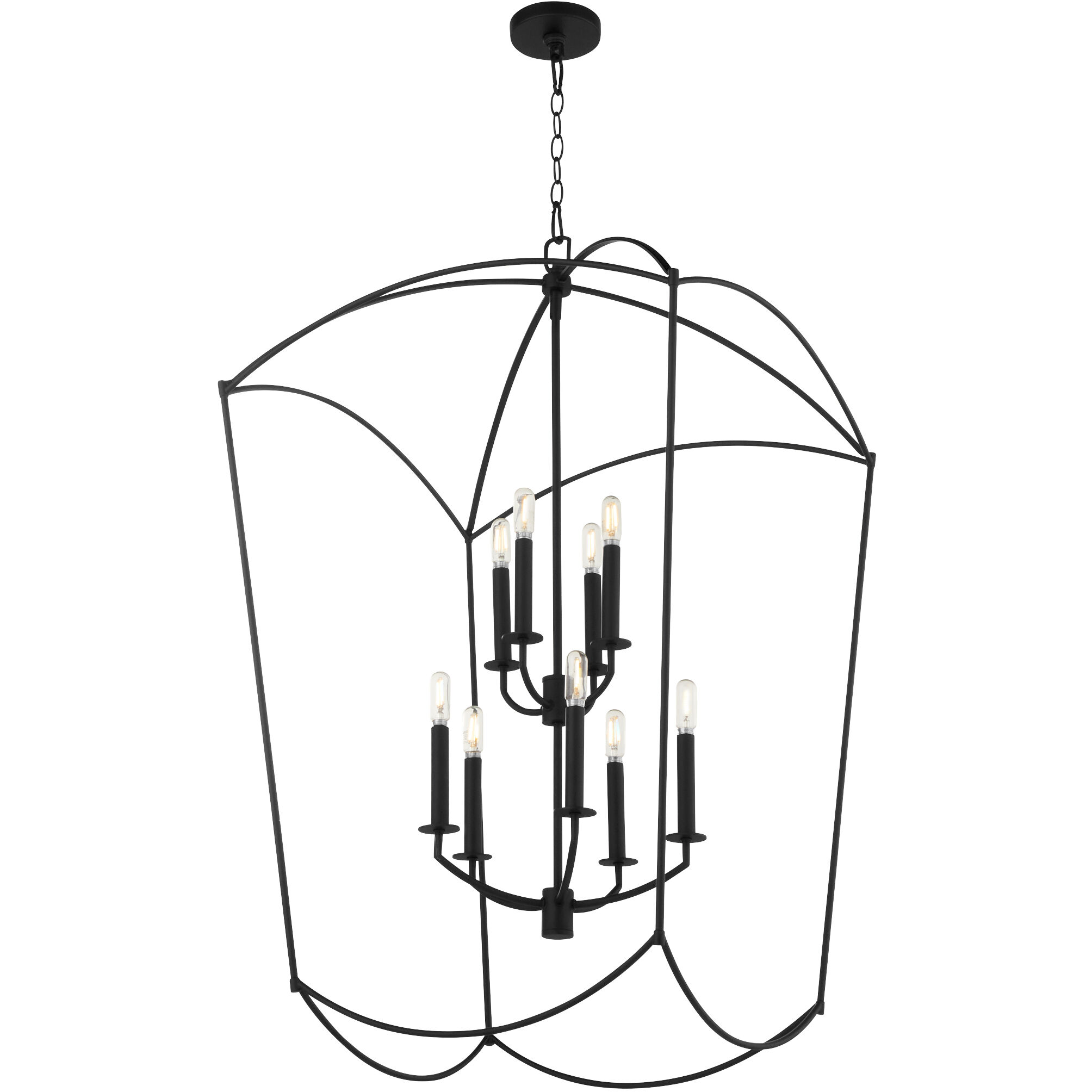 Mantle 9 Light 24.25 inch Matte Black Entry Ceiling Light