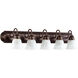 Fort Worth 5 Light 36 inch Oiled Bronze with Faux Alabaster Vanity Light Wall Light