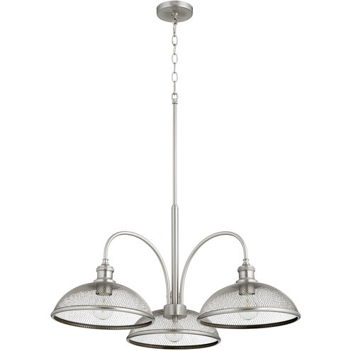 Omni 3 Light 31.5 inch Satin Nickel Mini Chandelier Ceiling Light