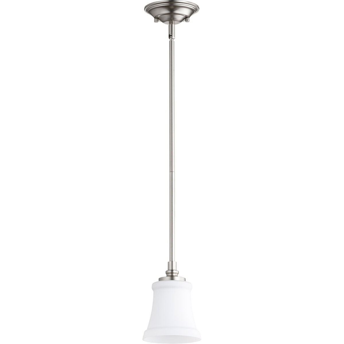 Rossington 1 Light 5 inch Satin Nickel Mini Pendant Ceiling Light in Satin Opal