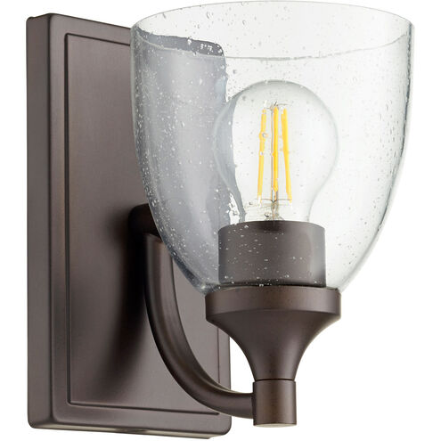 Enclave 1 Light 6 inch Oiled Bronze Wall Sconce Wall Light in Clear Seeded