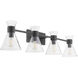 Beldar 4 Light 38 inch Matte Black Vanity Light Wall Light