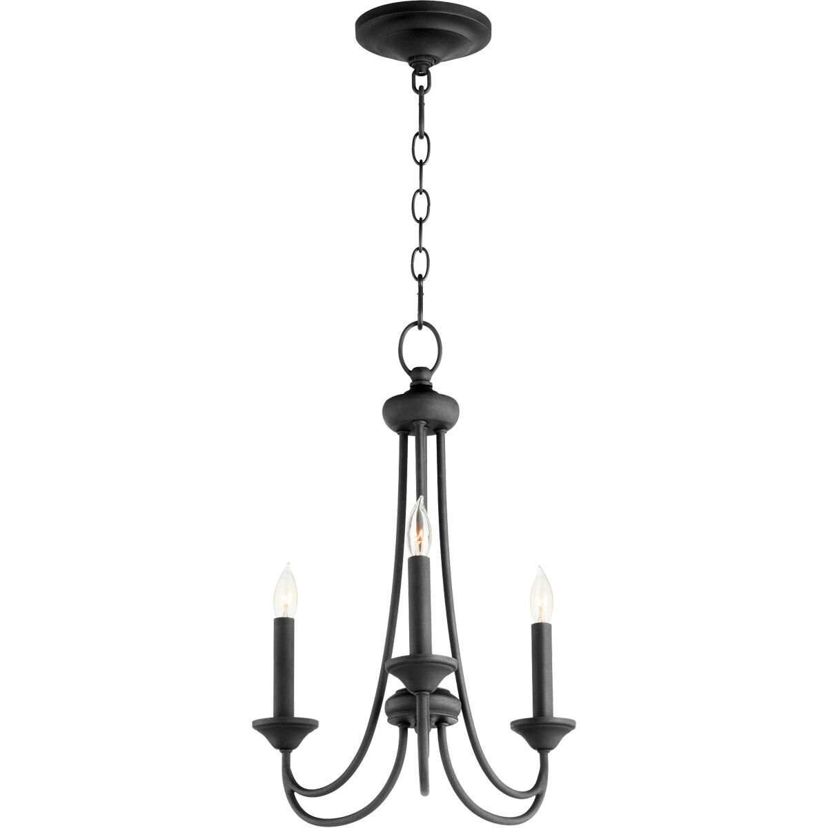 Brooks 3 Light 16 inch Noir Mini Chandelier Ceiling Light