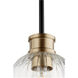 Monarch 1 Light 6 inch Noir and Aged Brass Pendant Ceiling Light