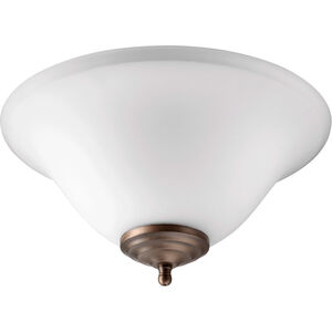 Fort Worth LED Satin Nickel and Oiled Bronze Fan Light Kit, Faux Alabaster