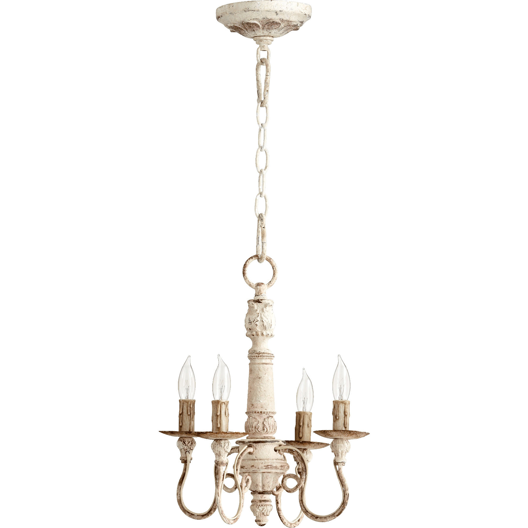 Antique white mini chandelier top