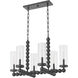 Lee Boulevard 6 Light 29.5 inch Matte Black Linear Chandelier Ceiling Light