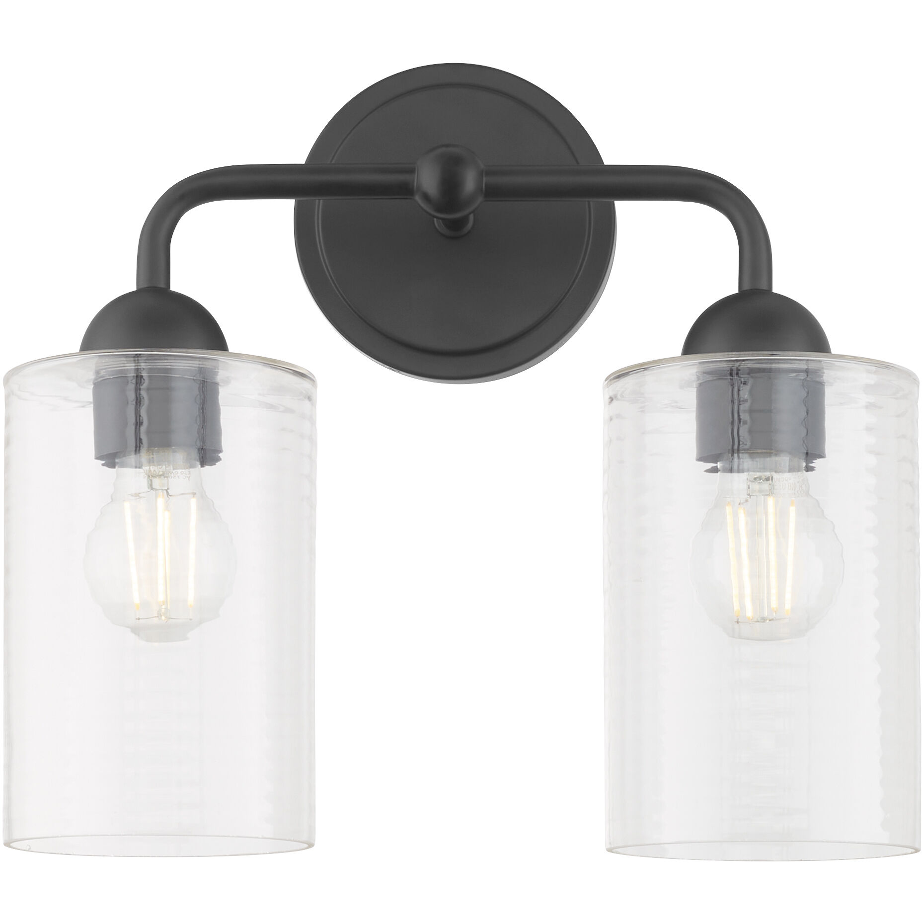 Charlotte 2 Light 13.75 inch Matte Black Vanity Light Wall Light