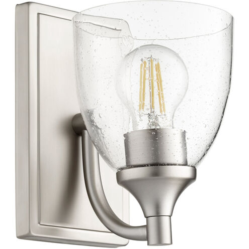 Enclave 1 Light 6 inch Satin Nickel Wall Sconce Wall Light in Clear Seeded