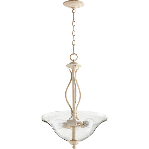 Spencer 3 Light 16 inch Persian White Pendant Ceiling Light, Clear Seeded