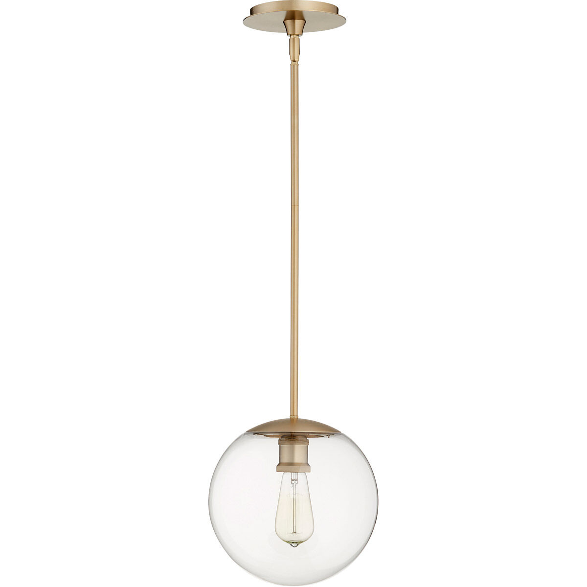 Fort Worth 1 Light 10 inch Aged Brass Mini Pendant Ceiling Light