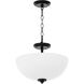 Adams 3 Light 15 inch Matte Black Dual Mount Ceiling Light