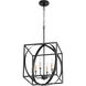 Fort Worth 4 Light 16 inch Noir Pendant Ceiling Light