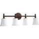 Rossington 4 Light 30 inch Oiled Bronze Vanity Light Wall Light in Satin Opal, Satin Opal
