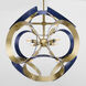Domain 8 Light 22 inch Blue and Aged Brass Pendant Ceiling Light