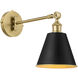 Bailey 1 Light 7.25 inch Matte Black and Aged Brass Wall Mount Wall Light