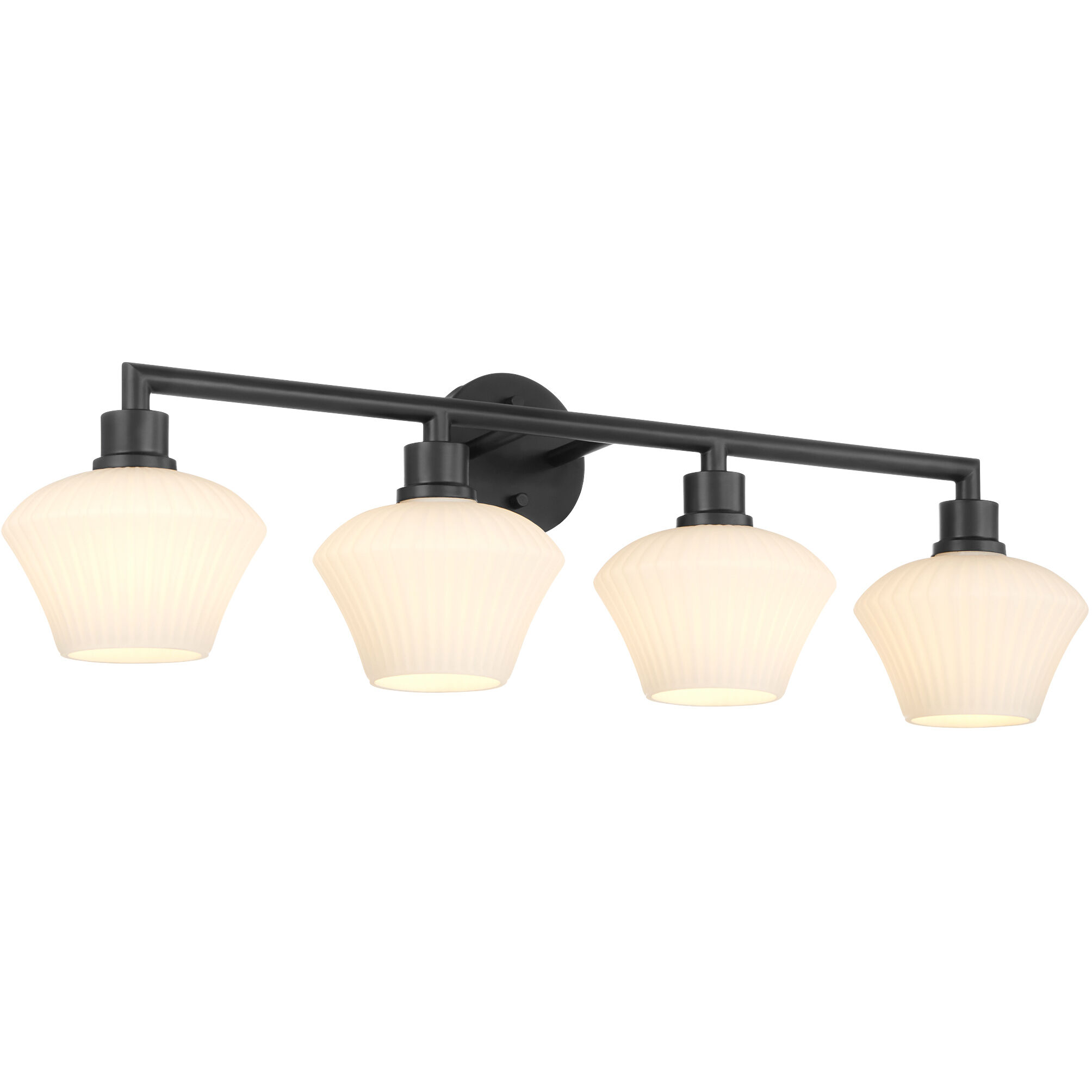 Cassini 4 Light 33 inch Matte Black Vanity Light Wall Light