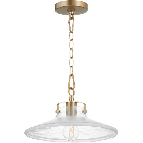 Fort Worth 1 Light 13 inch Aged Brass Dual Mount Pendant Ceiling Light