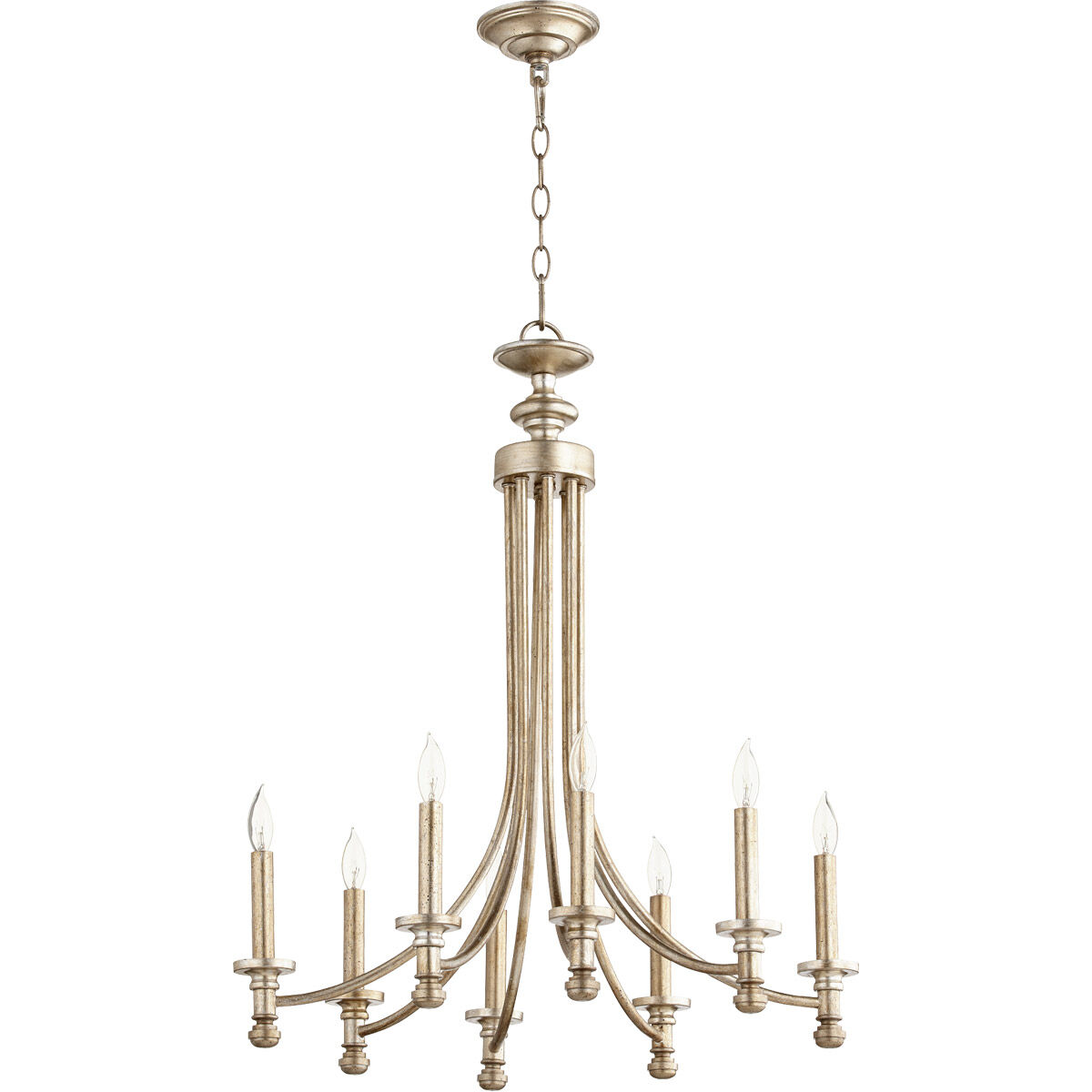 Rossington 8 Light 24.5 inch Aged Silver Leaf Chandelier Ceiling Light