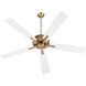 Ovation 52 inch Aged Brass with Studio White/Washed Oak Blades Ceiling Fan