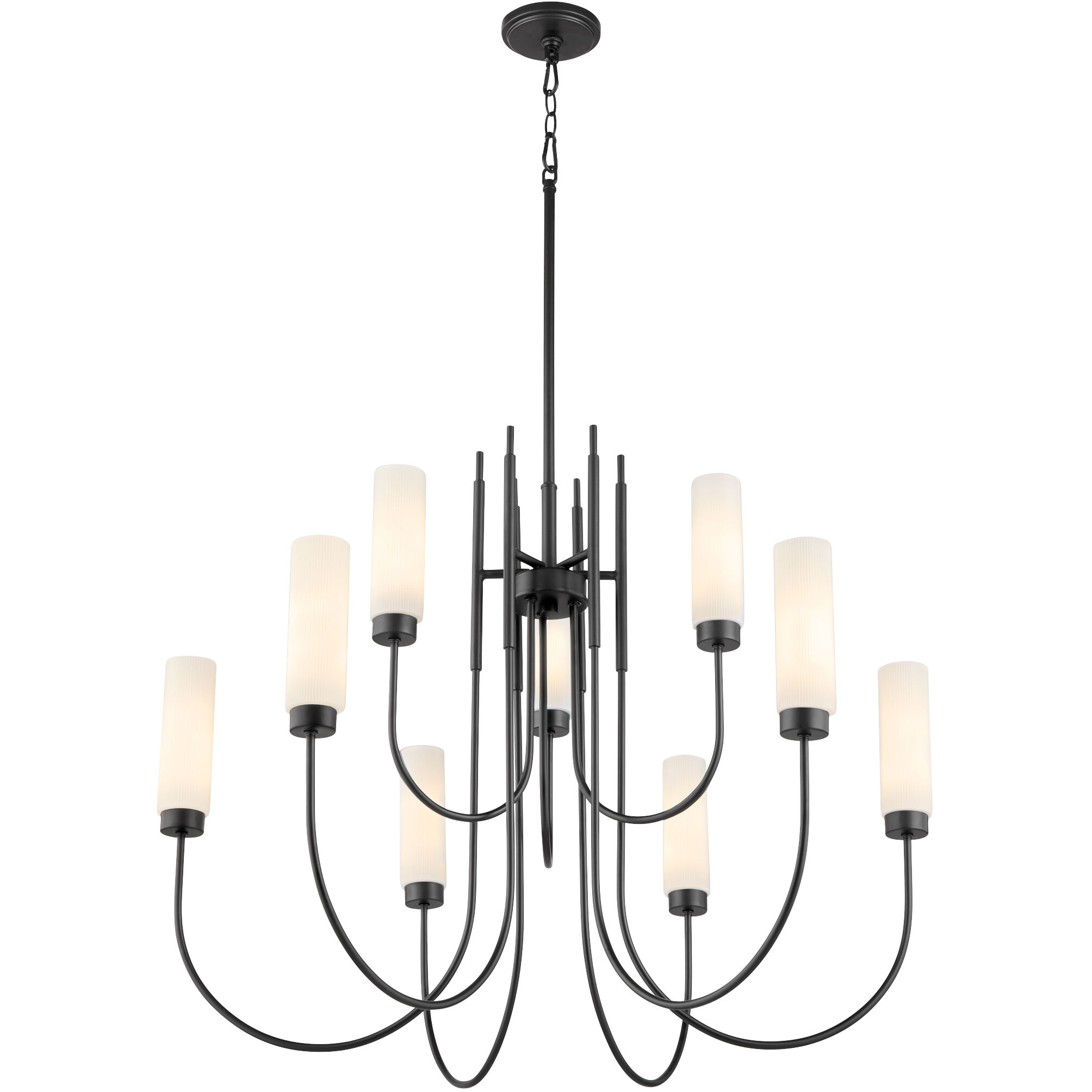 Jerome 9 Light 35 inch Matte Black Chandelier Ceiling Light