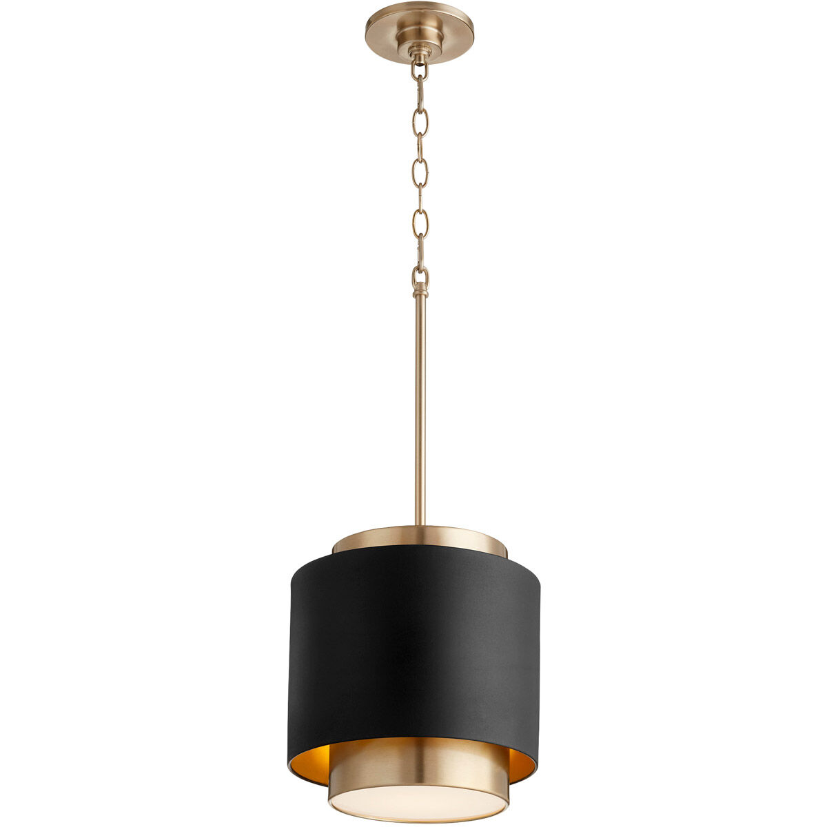 Fort Worth 1 Light 10.5 inch Noir and Aged Brass Mini Pendant Ceiling Light