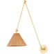 Wicker 1 Light 10 inch Aged Brass Wall Mount Wall Light