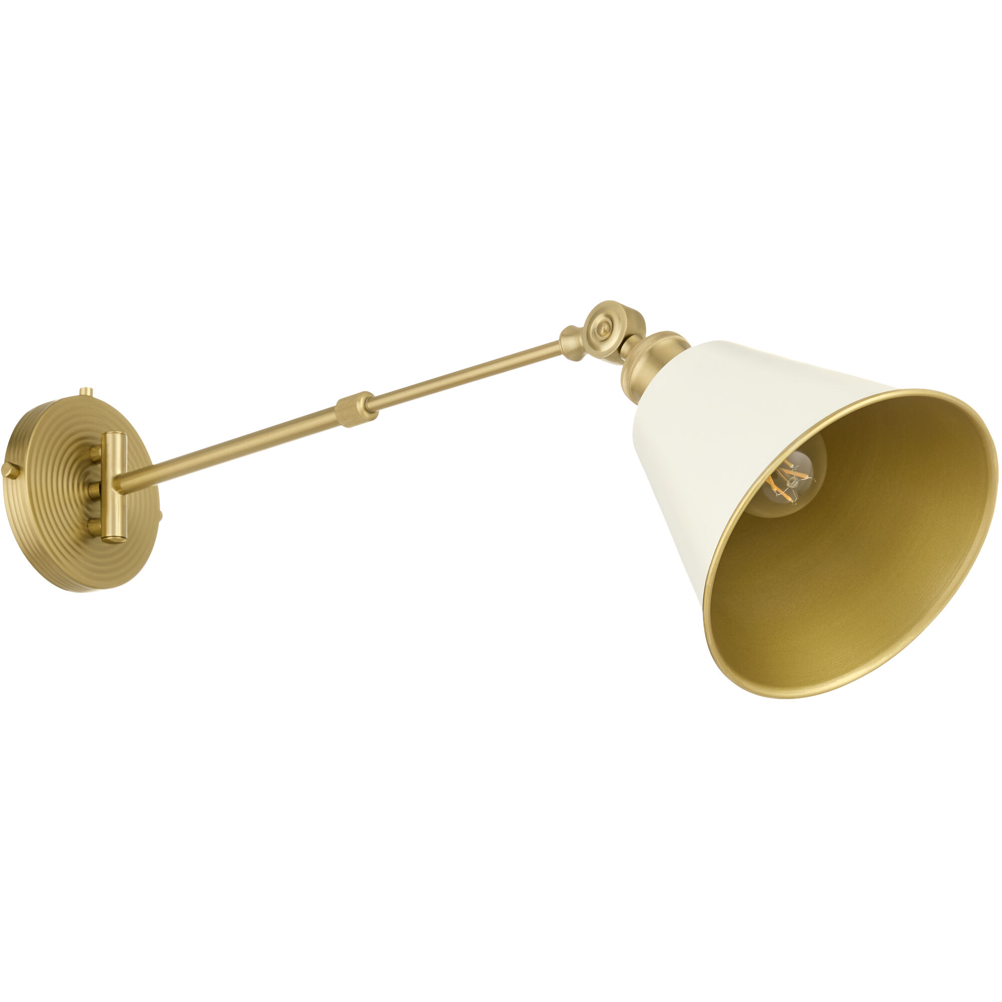 Bailey Wall Mount Wall Light in Studio White and Aged Brass