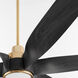 Kimbo 60 inch Aged Brass with Colonial Black Blades Patio Fan
