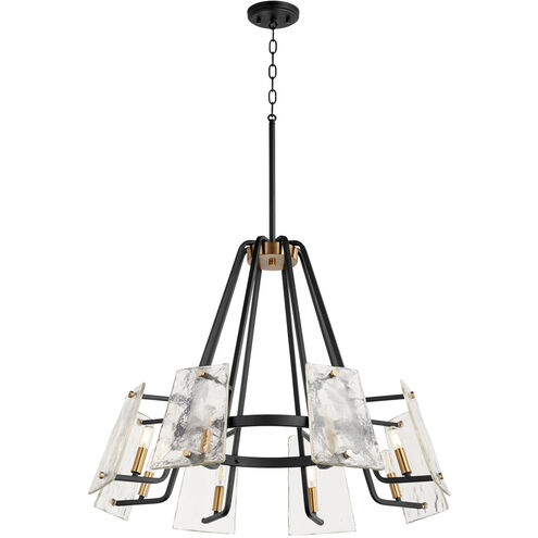 Tioga 8 Light 32 inch Noir with Aged Brass Chandelier Ceiling Light