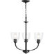Reyes 3 Light 22 inch Textured Black Chandelier Ceiling Light