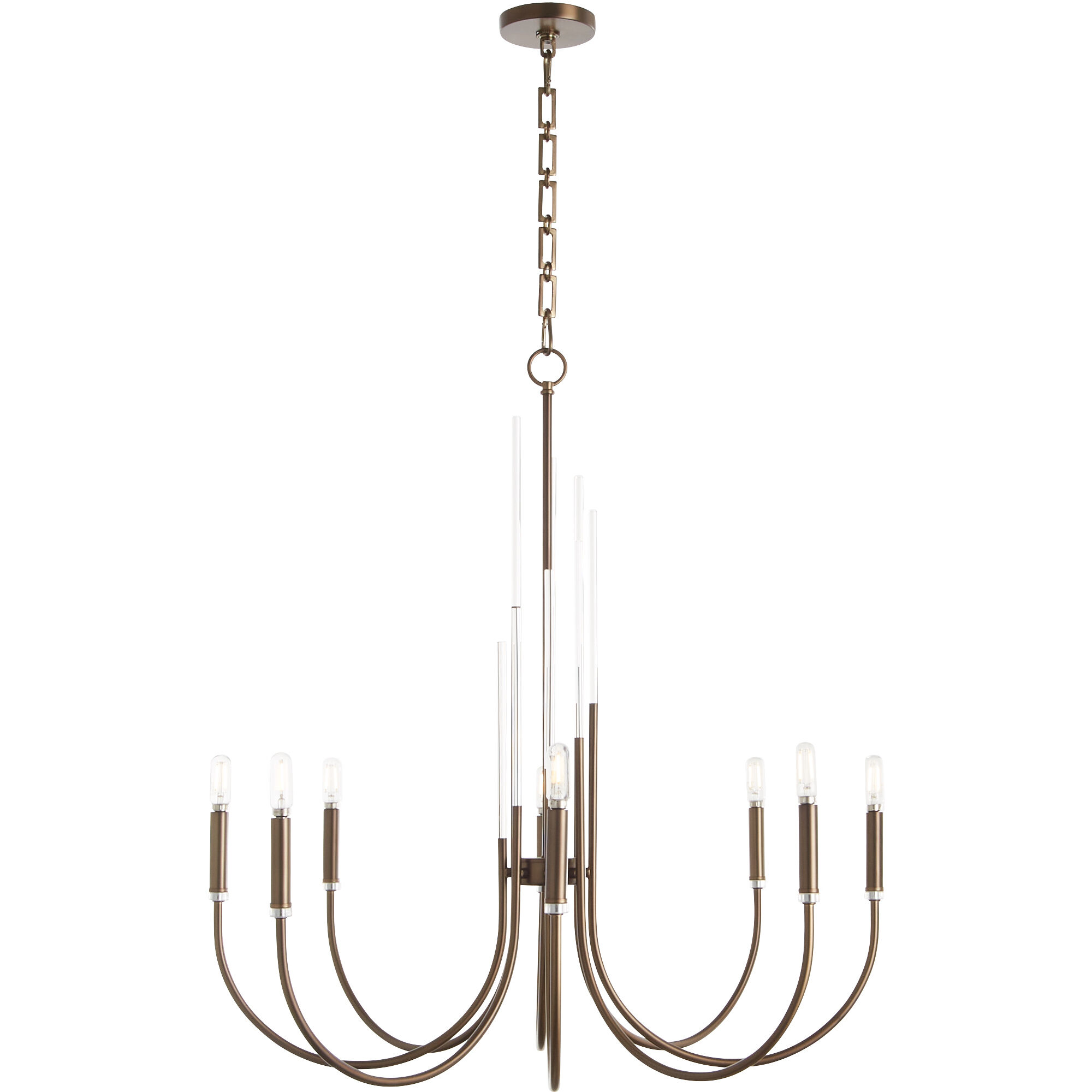 Summit 8 Light 32 inch Dark Brass Chandelier Ceiling Light